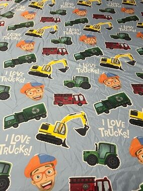 Blippi I Love Trucks Twin Bedding Sheet Set 3 Piece Excavator Construction Linen